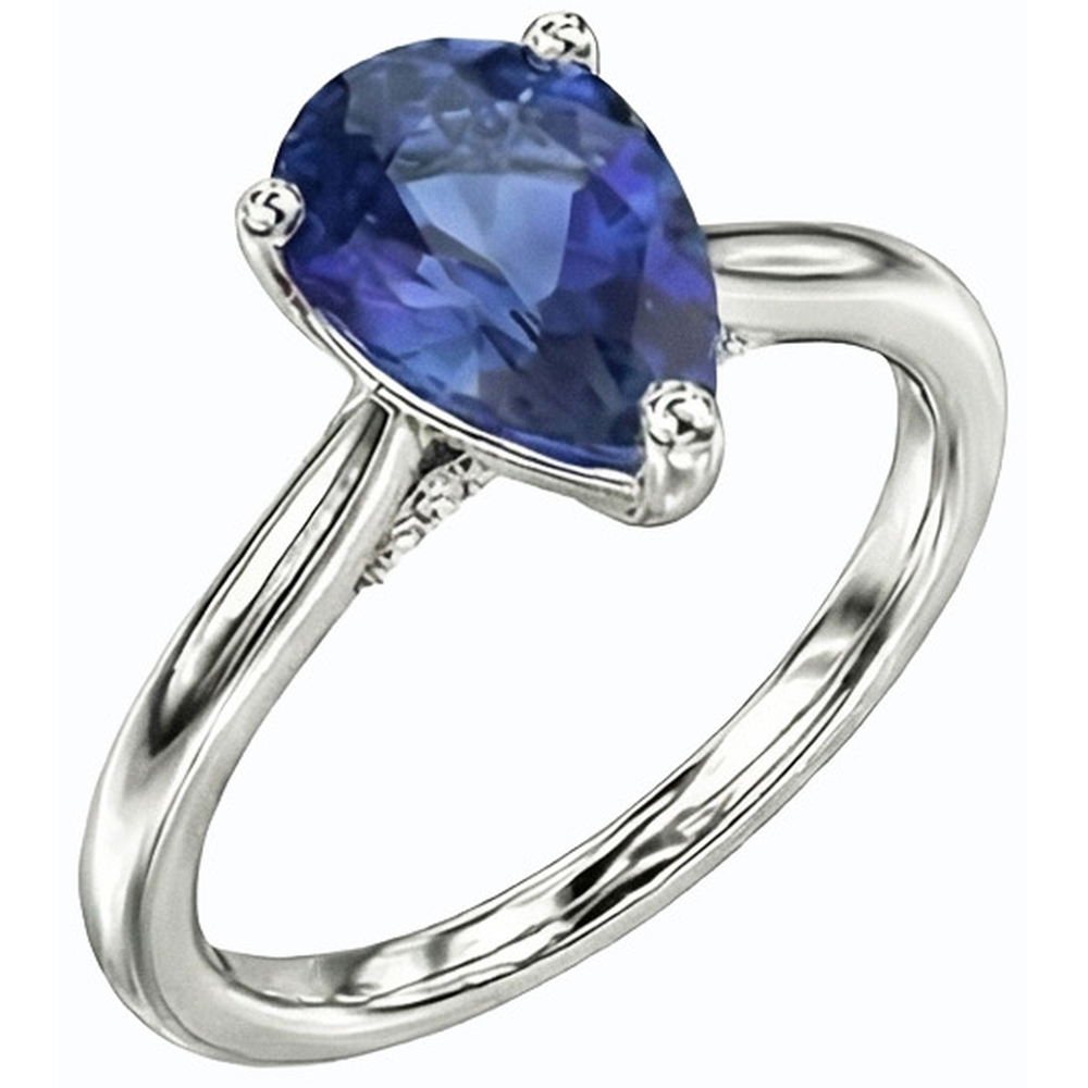 echter pear diamant 2.50Karat ring Seitenansicht