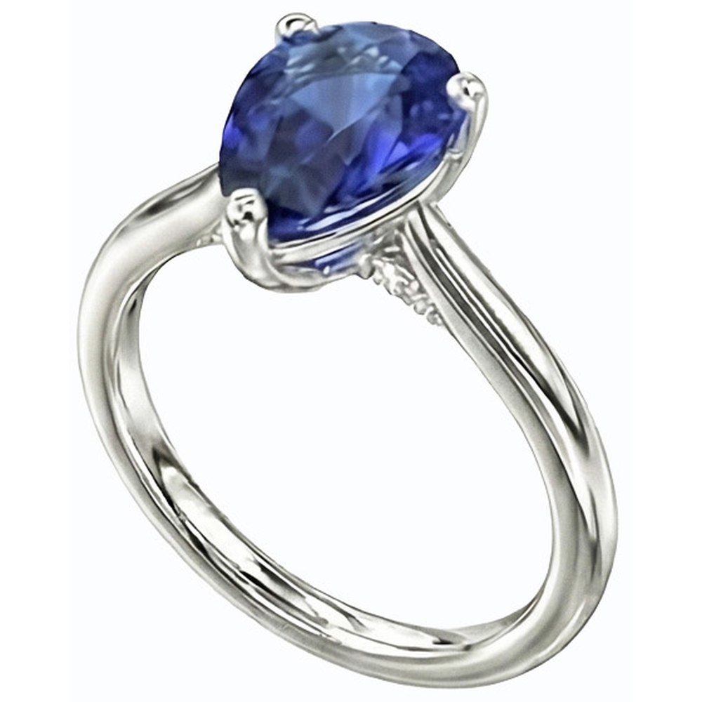 echter pear diamant 2.50Karat ring Detailansicht