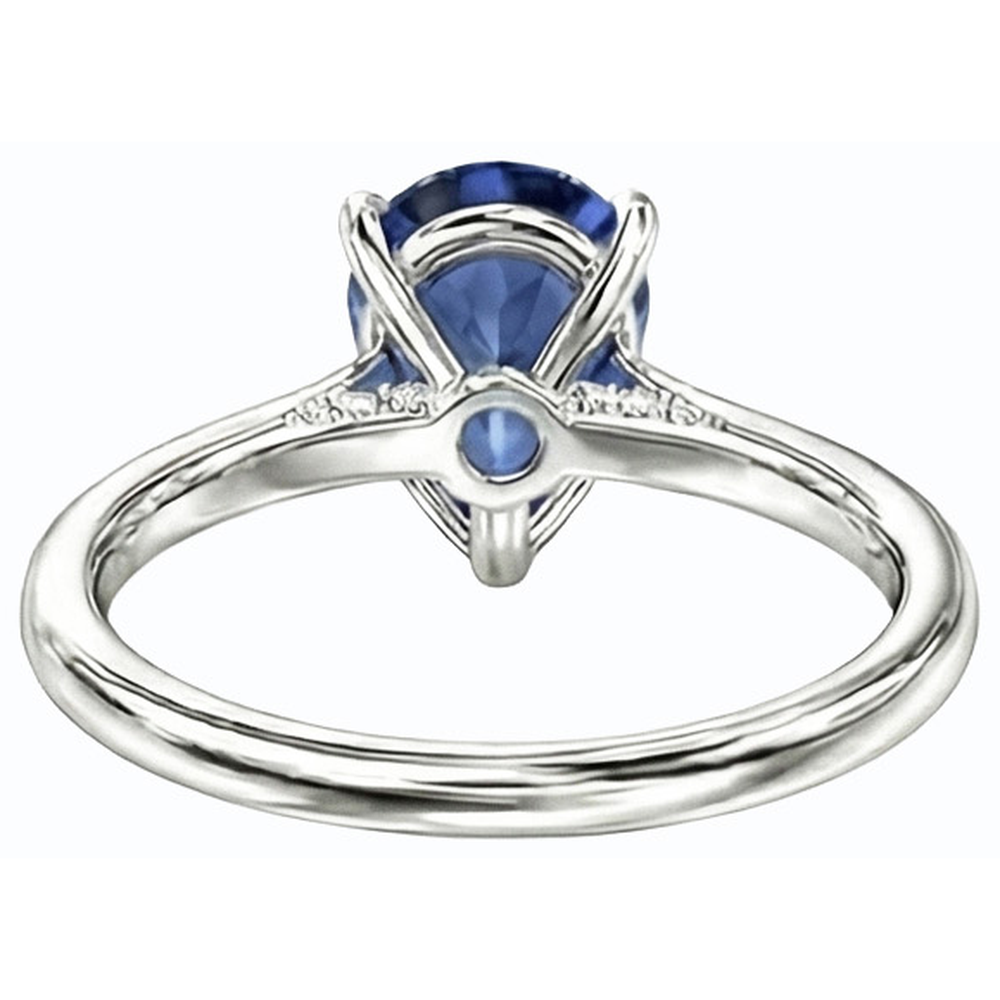 echter pear diamant 2.50Karat ring Draufsicht