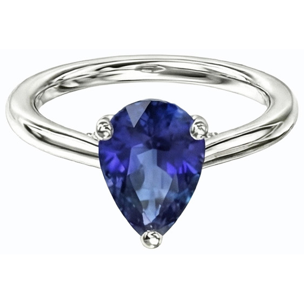 echter pear diamant 2.50Karat ring Profilansicht