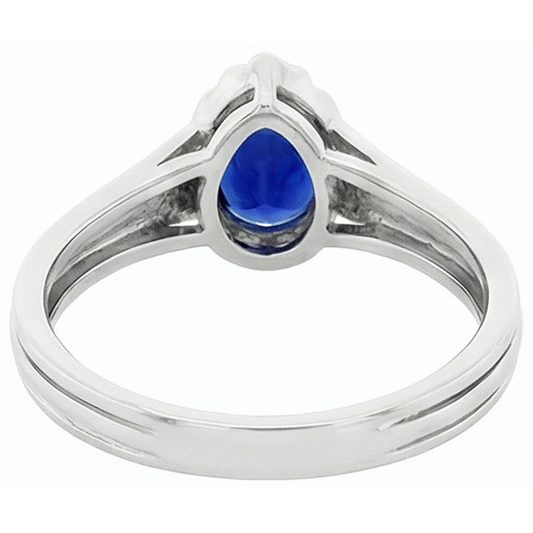echter pear diamant 2Karat ring Seitenansicht