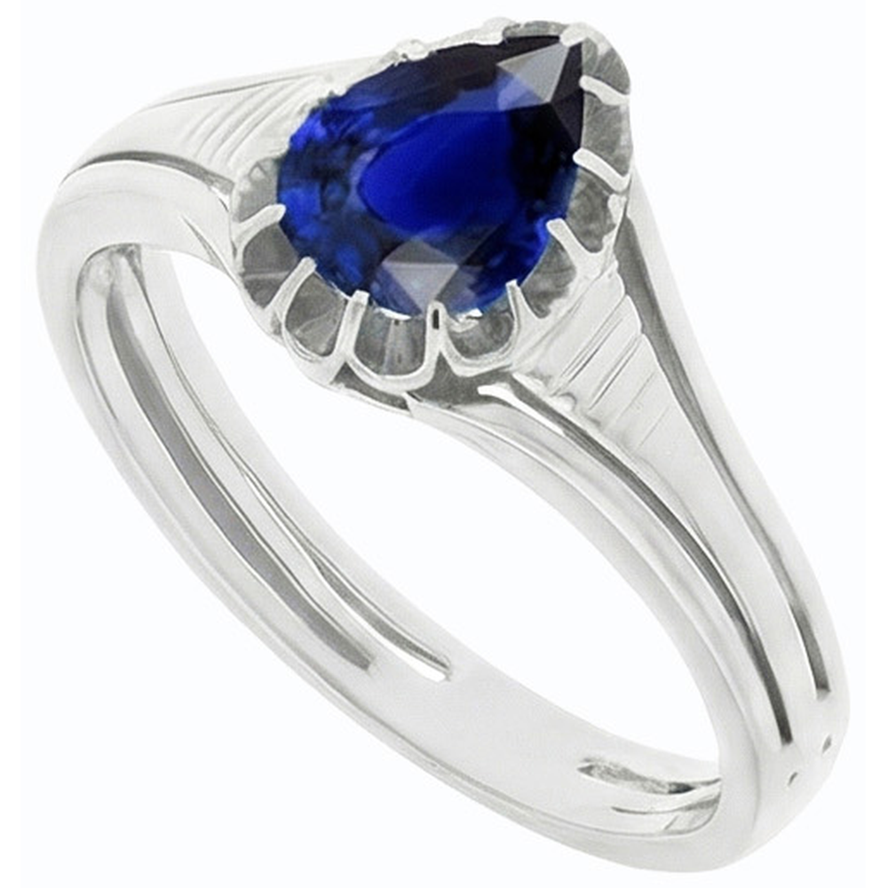 echter pear diamant 2Karat ring Draufsicht