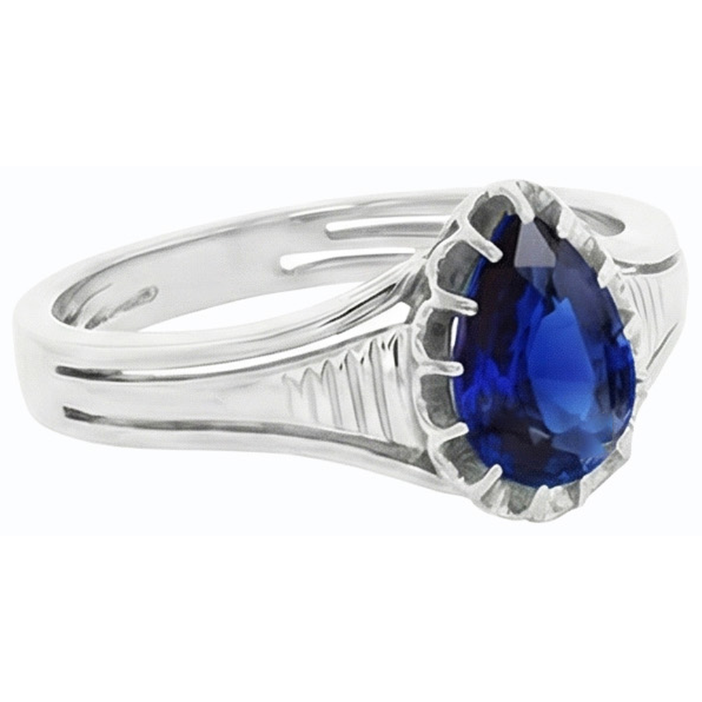 echter pear diamant 2Karat ring Profilansicht