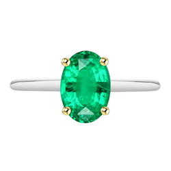 Zweifarbiges 14K Gold Edelstein-Ring mit Smaragd – 3,50 Karat