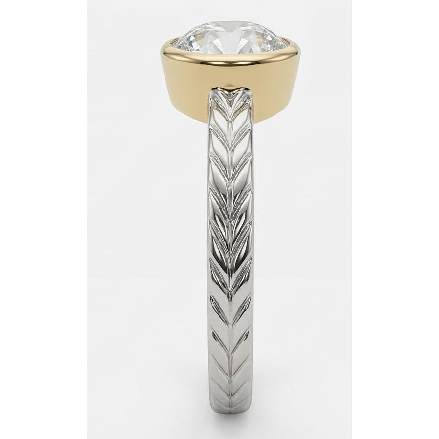 Solitaire alter Bergmann Echt Natürlicher Diamant ( nicht im Labor gezüchtet ) Ring Lünette Set Vintage Style 1.50 Karat
