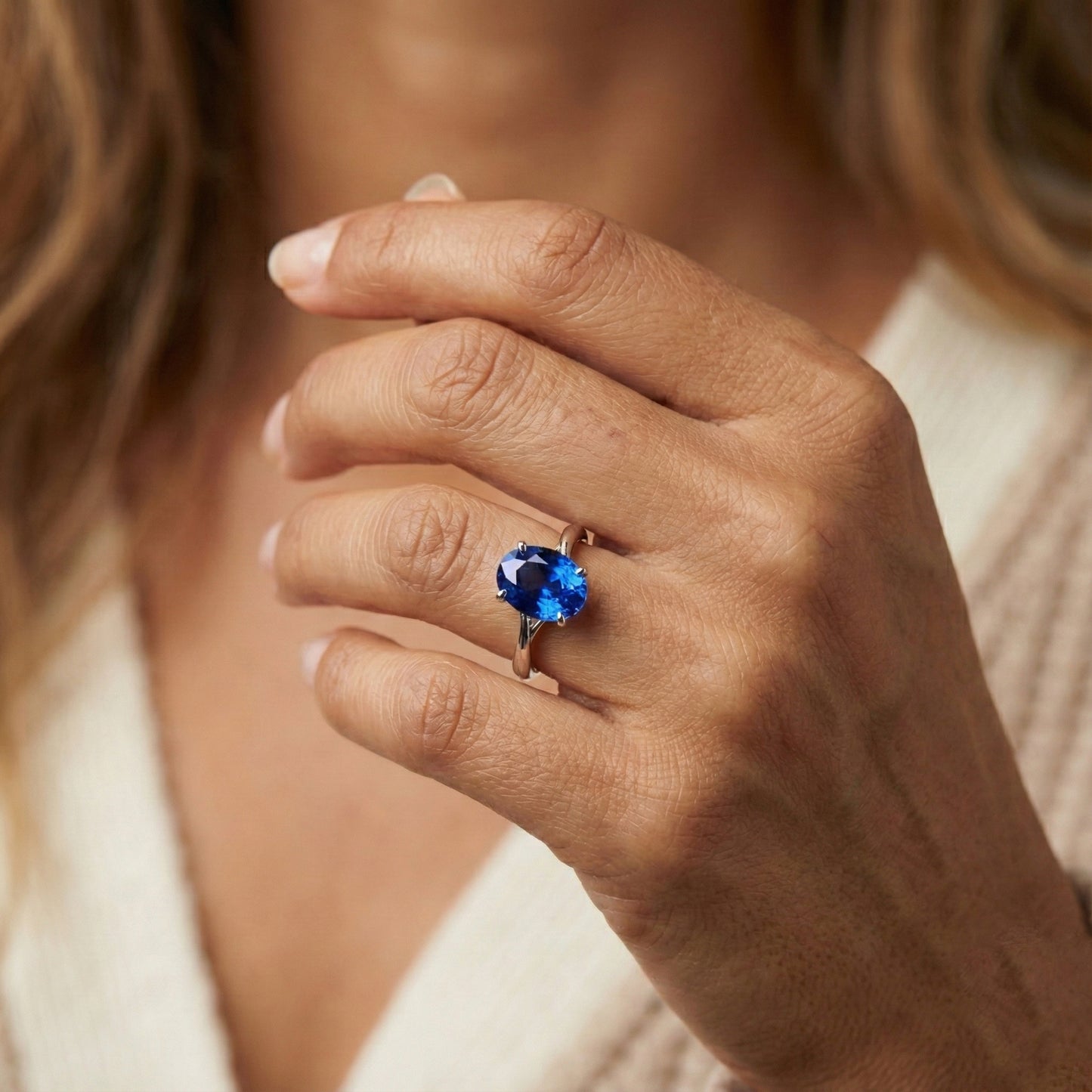 echter oval diamant 3Karat ring mit Diamantbesatz
