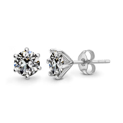 14K Weißgold Diamant Ohrhänger – 3-Karat Antik-Kissen-Schliff