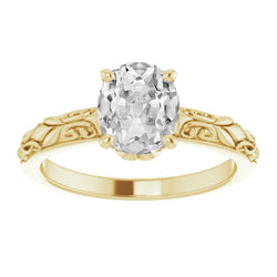 Antik Einzelstein-Ring – Brillant 3 Karat 14K Gelbgold