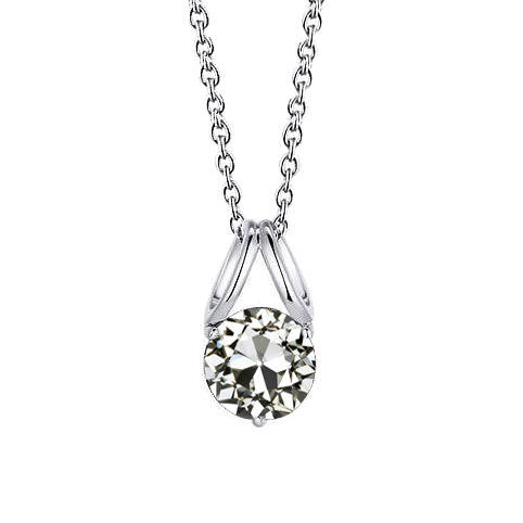 Echter Diamant Anhänger 1 Karat 14K Weißgold – Hauptansicht