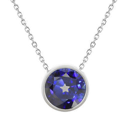 Royalblauer Saphir Zargenfassung Edelstein-Anhänger 3 Karat in