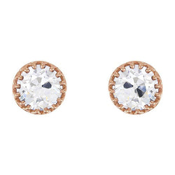14K Roségold Diamant Ohrringe – 4-Karat Old Mine Cut
