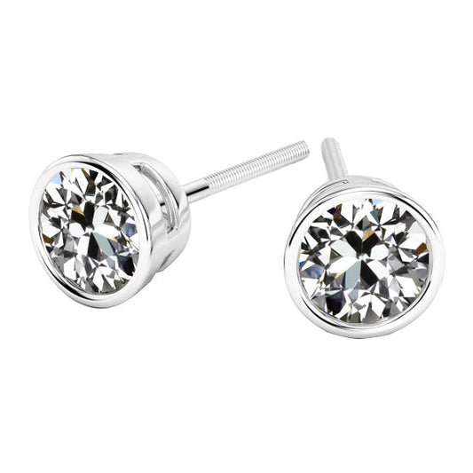 Ohrringe 14K Weißgold mit Edler Diamant – Hauptansicht
