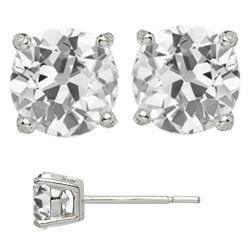 Authentischer Old Mine Cut Diamant Ohrringe – 7 Karat in 14