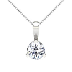 Old Mine Cut Anhänger-Halskette – Diamant 1,50 Karat 14K Weißgold