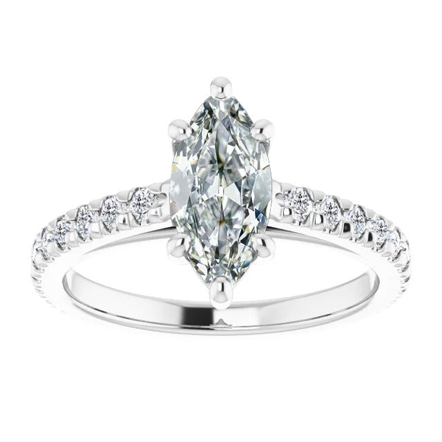 Marquise Brillant Ring in 14K Weißgold – Hauptansicht