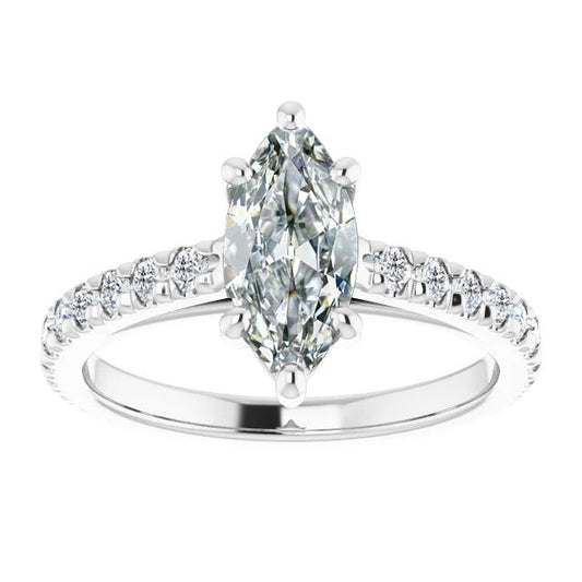 Marquise Brillant Ring in 14K Weißgold – Hauptansicht