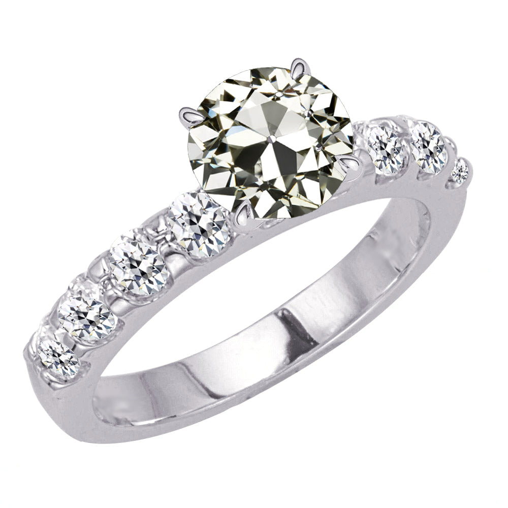 Eleganter Brillant Solitär-Ring mit Akzenten 4,50 Karat – Hauptansicht
