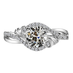 Handgefertigter Diamant Solitär-Ring mit Akzenten 3 Karat |