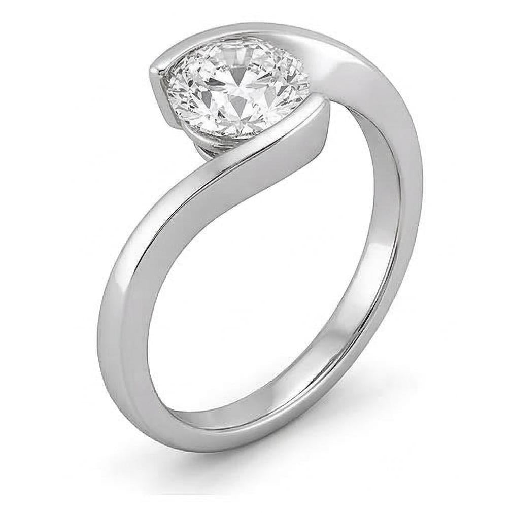 Solitär 0.75 Karat Echt Aus der Erde Abgebauter Natürlicher Diamant-Verlobungsring Weißgold 14K