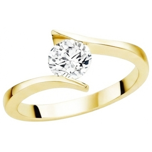 Solitär 1 Karat Runder Natürliche Aus der Erde Abgebauter Natürlicher Diamant Jubiläumsring Neu