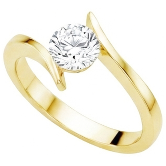 Solitär 1 Karat Runder Natürliche Aus der Erde Abgebauter Natürlicher Diamant Jubiläumsring Neu
