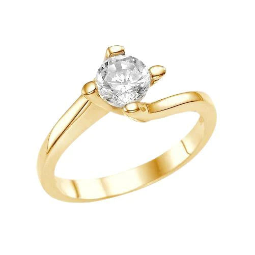 Solitär 1,75 Karat Natürlich Diamant Ehering Gelbgold 14K