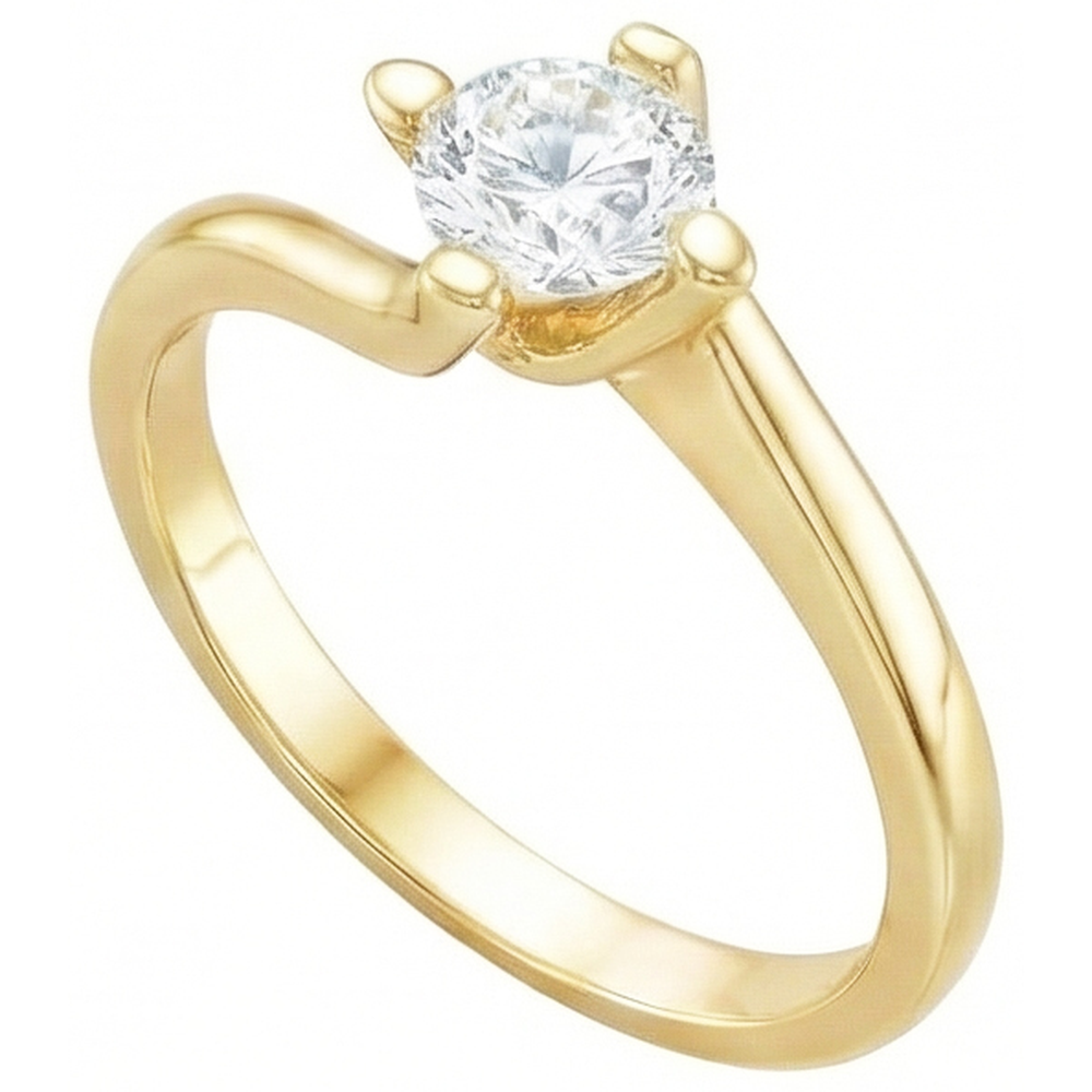 Solitär 1,75 Karat Natürlich Aus der Erde Abgebauter Natürlicher Diamant Ehering Gelbgold 14K