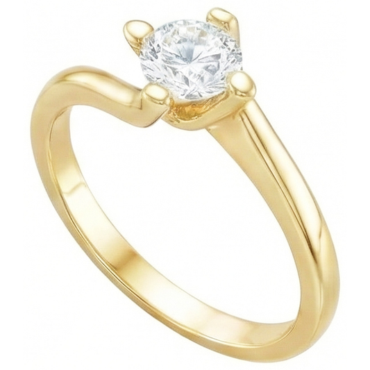 Solitär 1,75 Karat Natürlich Aus der Erde Abgebauter Natürlicher Diamant Ehering Gelbgold 14K