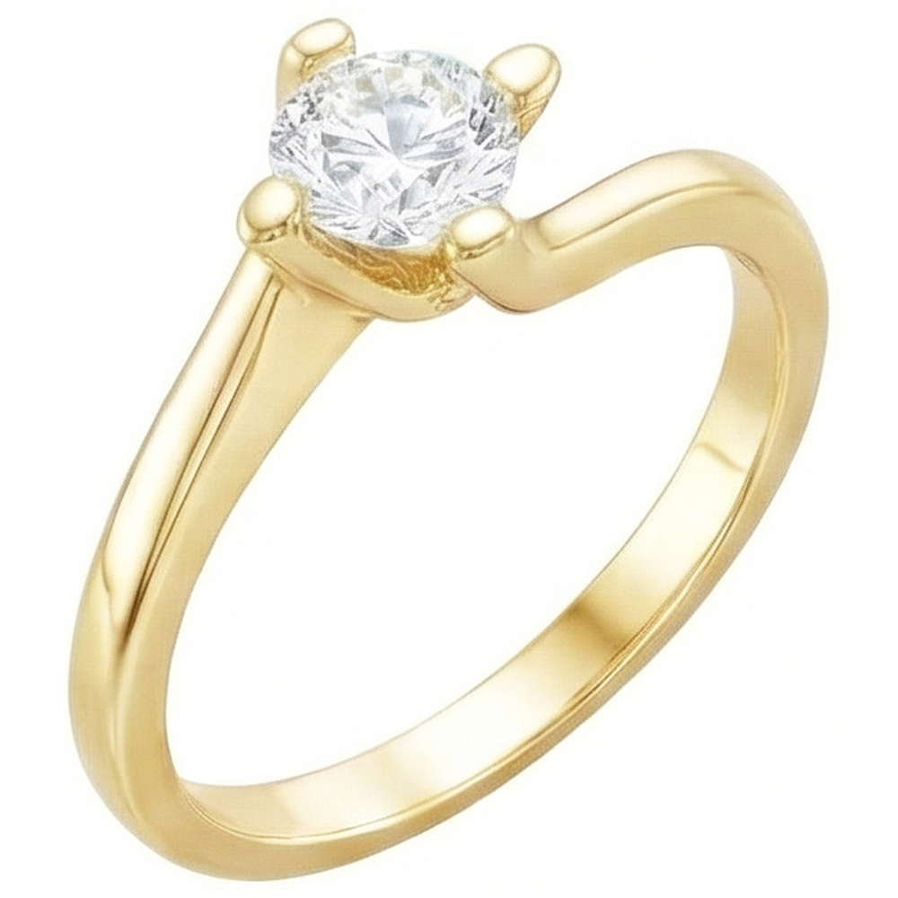 Solitär 1,75 Karat Natürlich Aus der Erde Abgebauter Natürlicher Diamant Ehering Gelbgold 14K