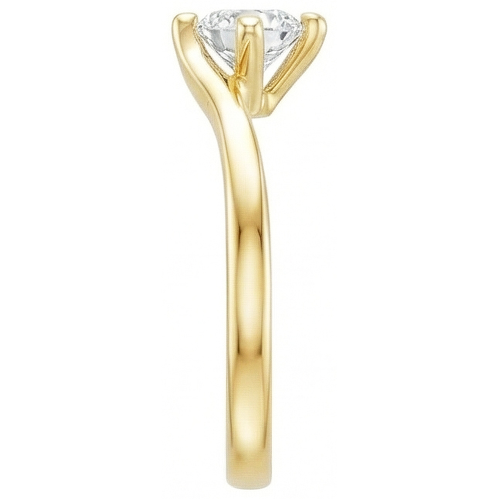 Solitär 1,75 Karat Natürlich Aus der Erde Abgebauter Natürlicher Diamant Ehering Gelbgold 14K