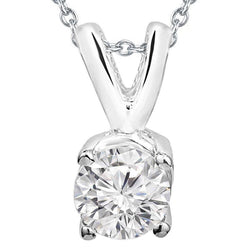 Solitär 3 ct. Echt Aus der Erde Abgebauter Natürlicher Diamant-Anhänger-Halskette Weißgold