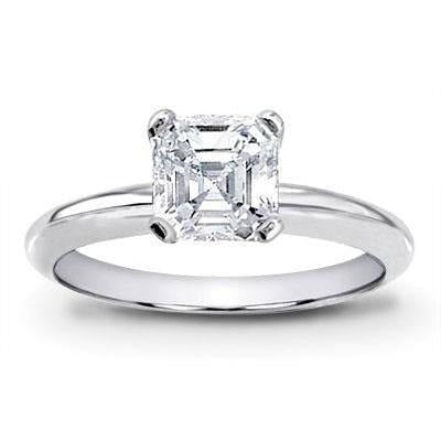 Solitär-Asscher-Echt Diamantring für Damen