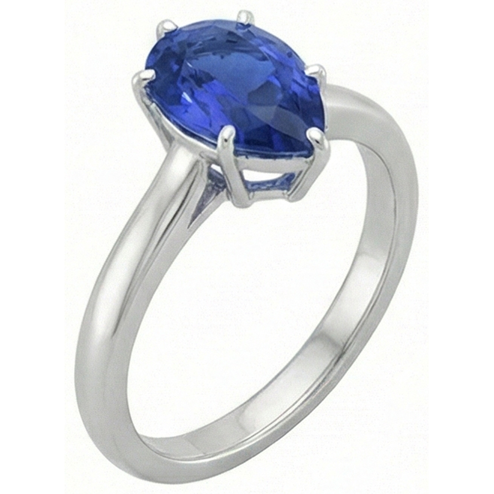 echter pear diamant 2Karat ring Draufsicht