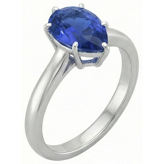 echter pear diamant 2Karat ring Draufsicht