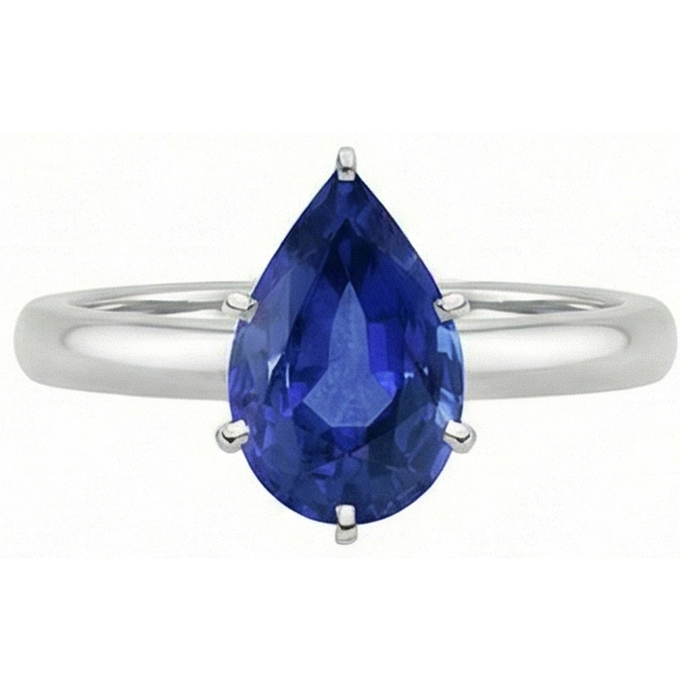 echter pear diamant 2Karat ring Profilansicht