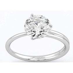 Solitär Brillantschliff 3 Karat Echt Aus der Erde Abgebauter Natürlicher Diamant Jubiläumsring Gold Weiß