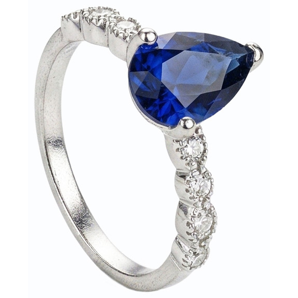 Solitär-Ceylon-Saphirring & runde Natürlicher Diamant ( nicht im Labor gezüchtet )akzente 3,50 Karat