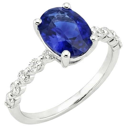 echter oval diamant 3Karat ring Seitenansicht