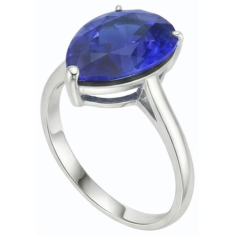 echter pear diamant 4Karat ring Draufsicht