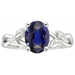 Solitär Edelstein Schmuck Ring Blatt Stil Ceylon Saphir 2 Karat