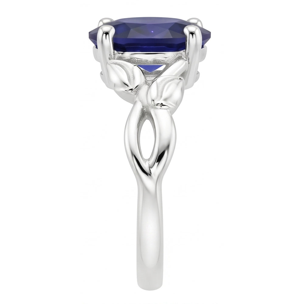 Solitär Edelstein Schmuck Ring Blatt Stil Ceylon Saphir 2 Karat