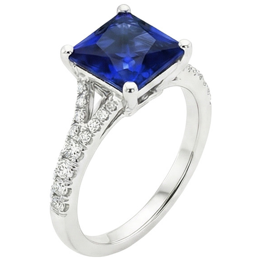echter princess diamant 6Karat ring Seitenansicht