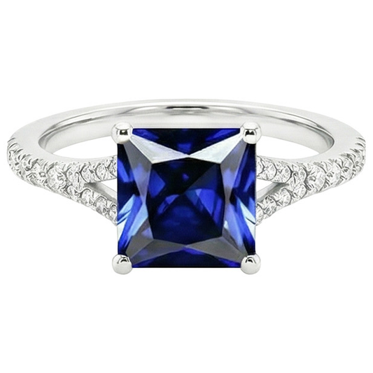 echter princess diamant 6Karat ring Draufsicht