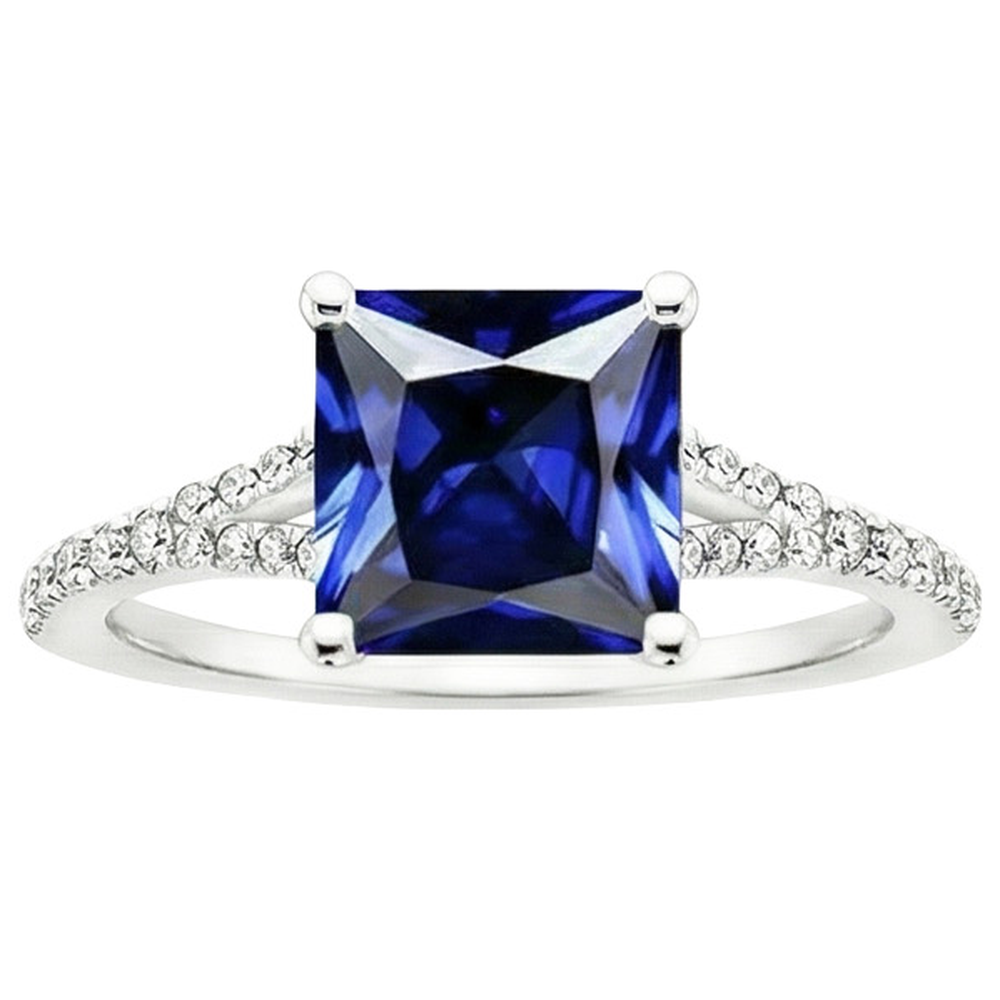 echter princess diamant 6Karat ring Profilansicht