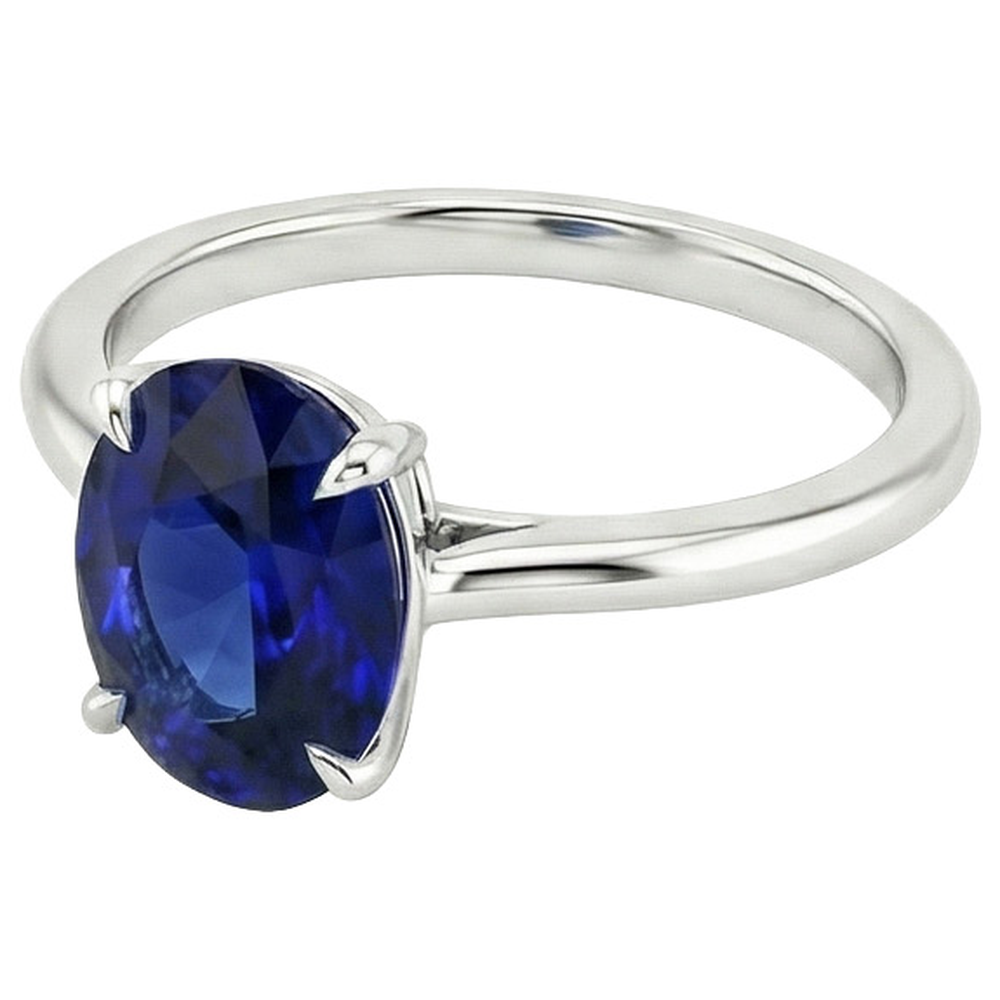 echter oval diamant 3Karat ring Profilansicht