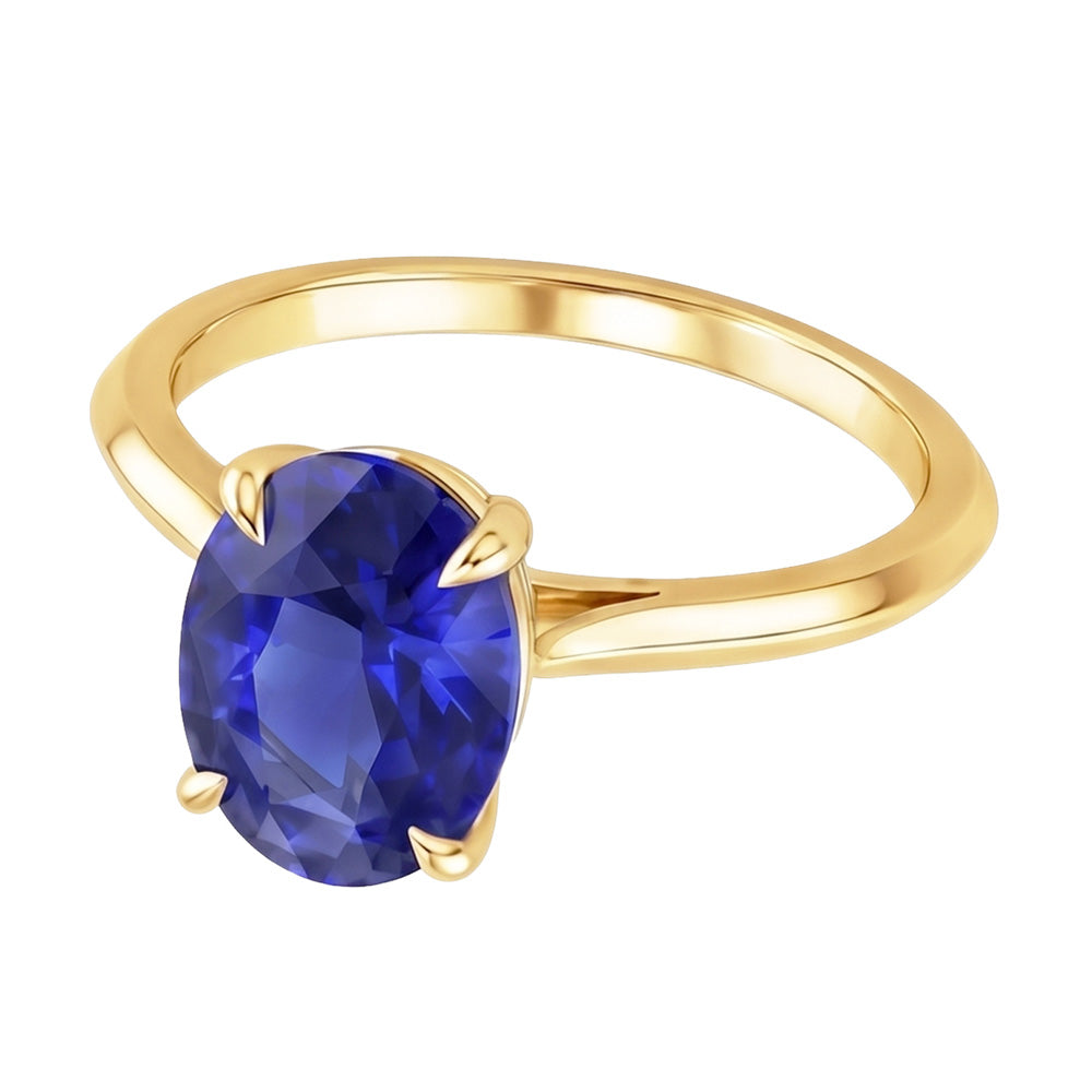 Solitär Gelbgold Ehering Sri Lanka Saphir 2,50 Karat