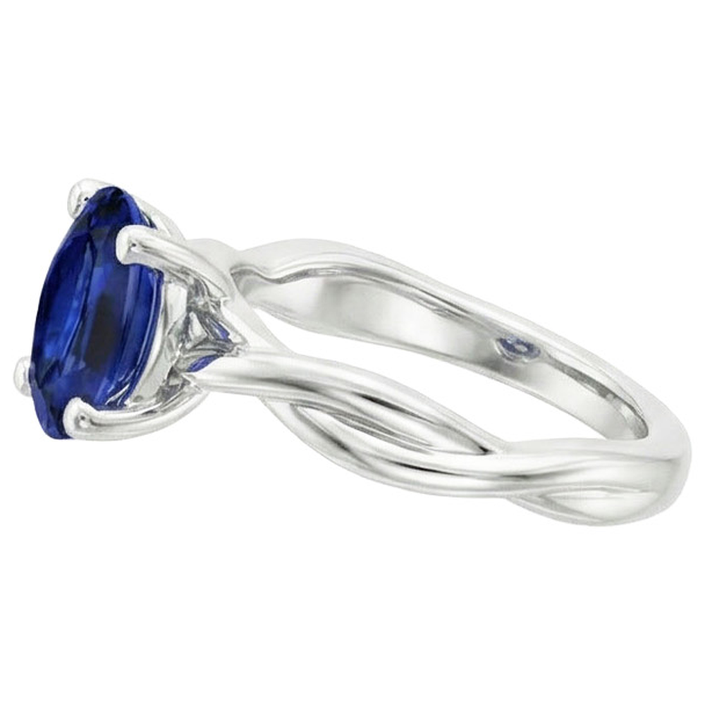 echter oval diamant 2Karat ring Profilansicht