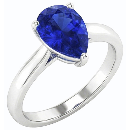 echter pear diamant 2Karat ring Seitenansicht