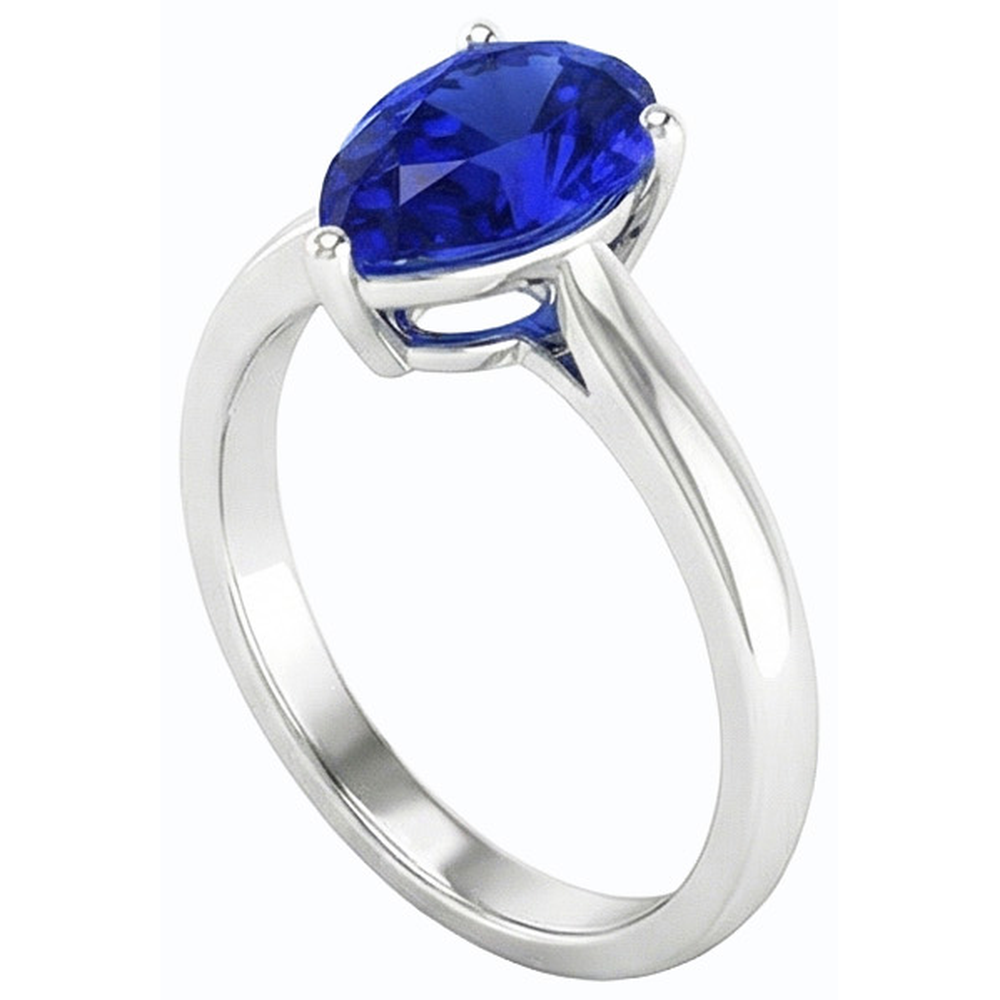 echter pear diamant 2Karat ring Profilansicht