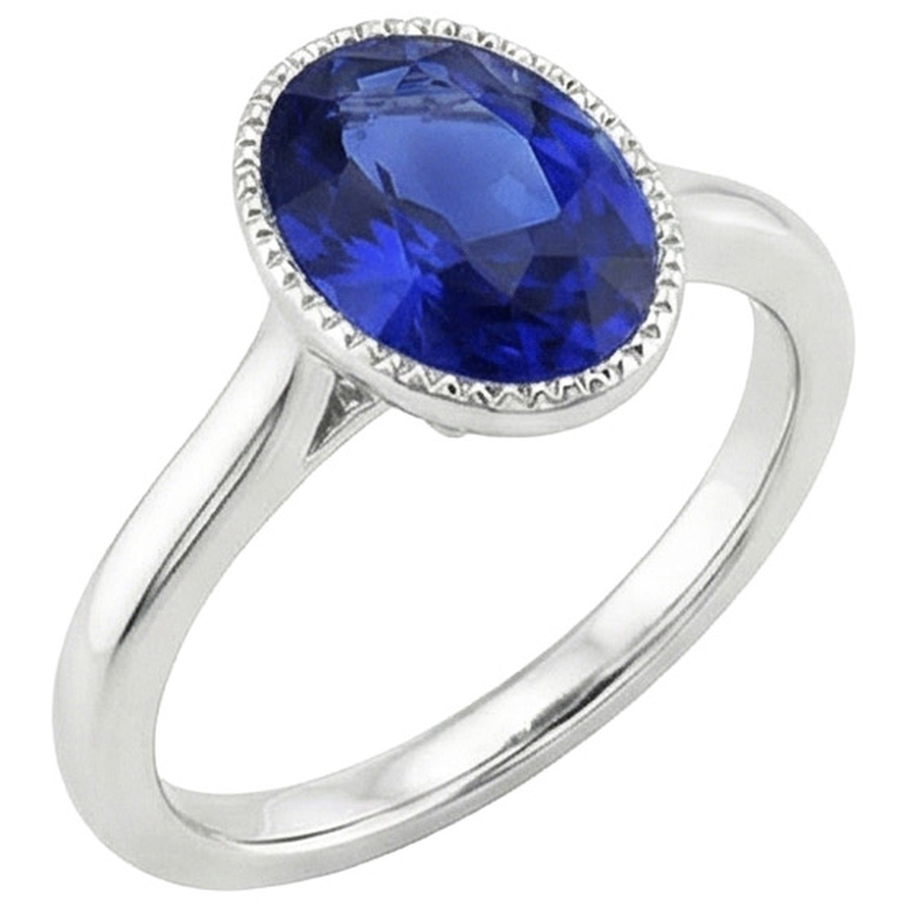 echter oval diamant 3Karat ring Seitenansicht